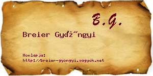 Breier Gyöngyi névjegykártya