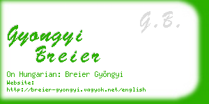 gyongyi breier business card