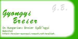 gyongyi breier business card
